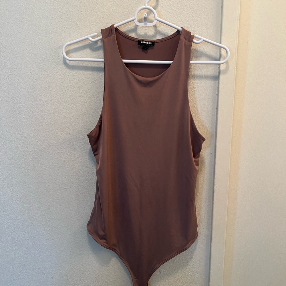 Express Brown Sleeveless Bodysuit